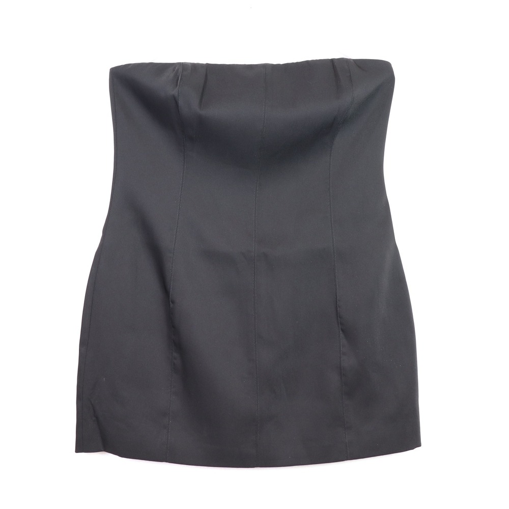 MESHkI Black Strapless Mini Dress Bodycon Zipper‎ Closure Women's Size XL